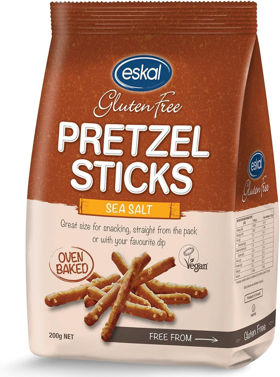 Eskal Gluten Free Sea Salt Pretzel Sticks 200 G