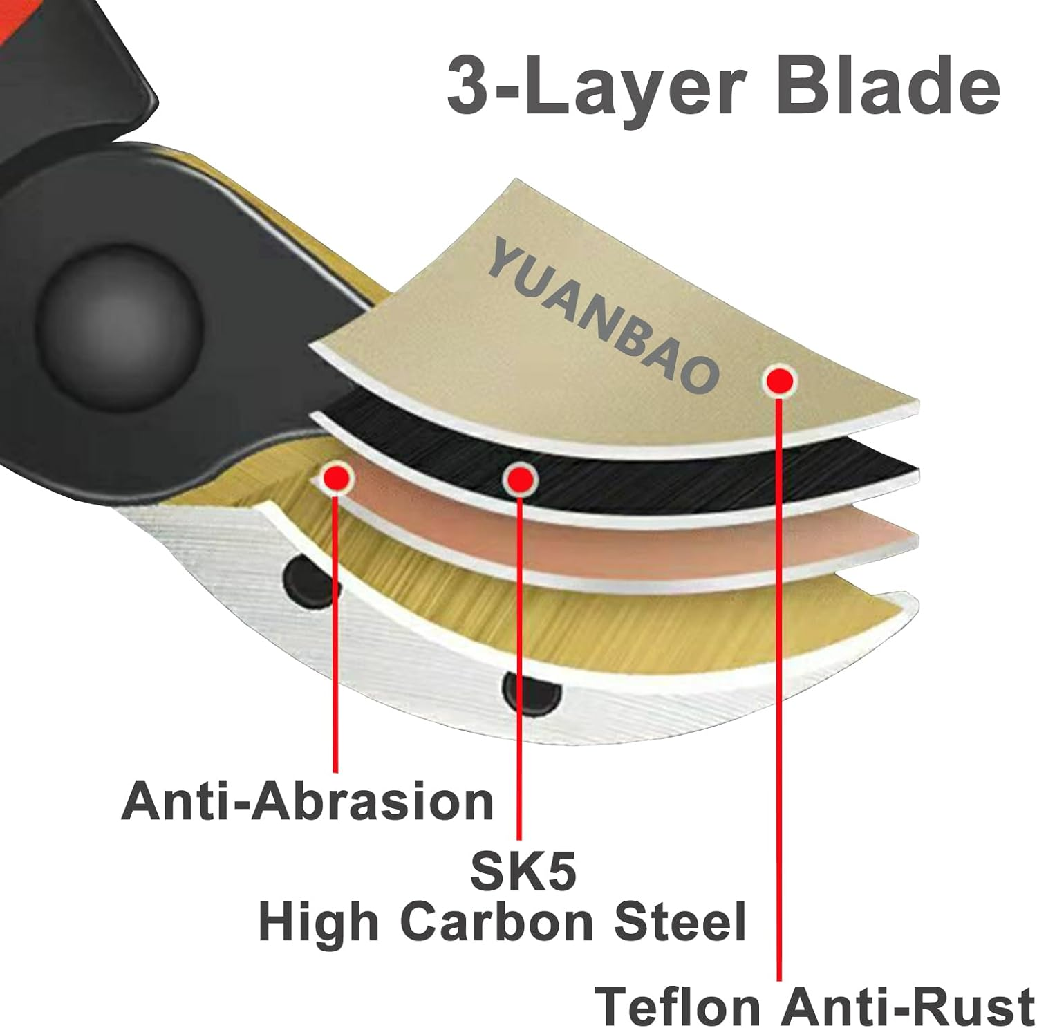 YUANBAO Professional Garden Pruning Kit GS-12, 8.5" Ultra Sharp Bypass Pruning Shear, 10" Long Blade Folding Saw, Garden Clipper, Garden Pruner, Gardening Scissor image number 5