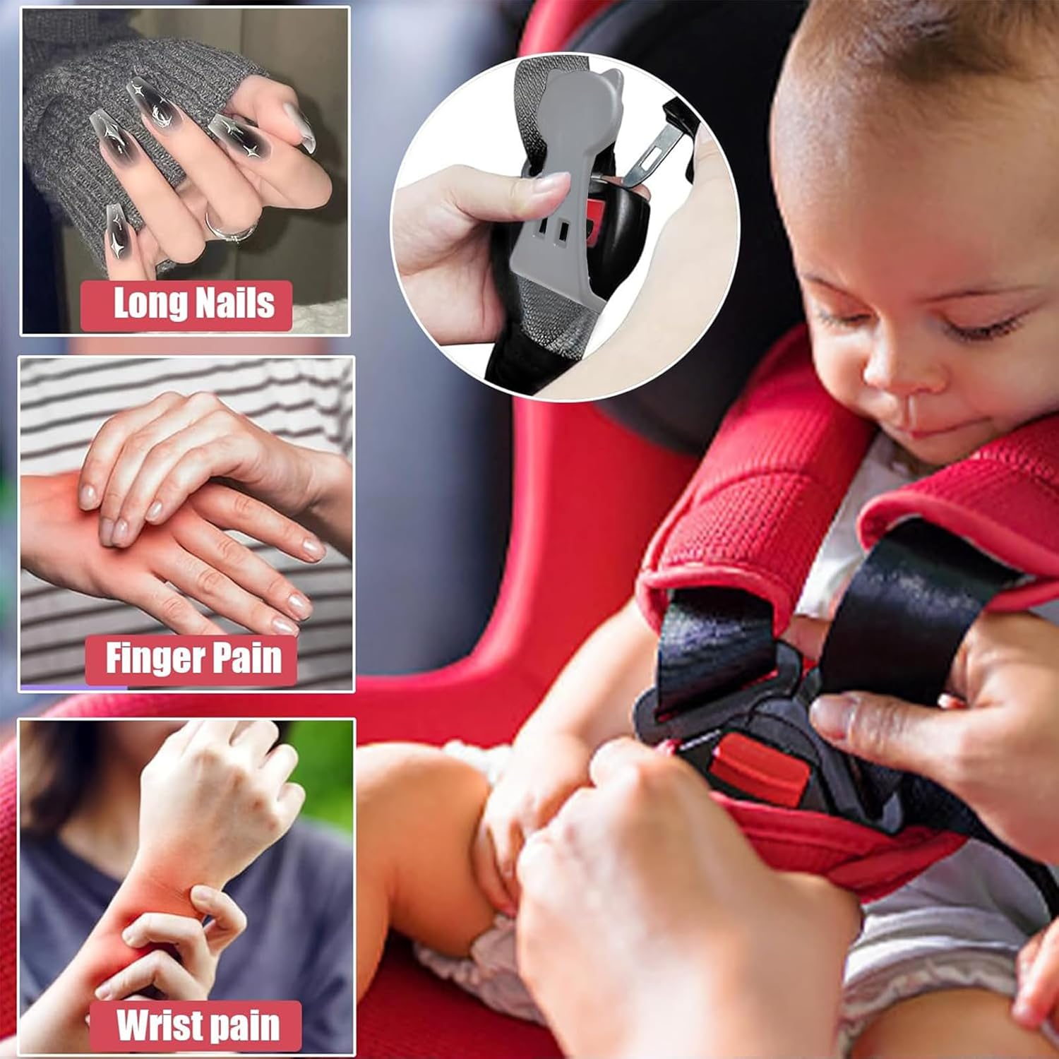 Zurligi Car Seat Release Tool, Easy Car Seat Buckle Release Aid, Car Seat Button Pusher, Auto Assistant Buckle Release Tool for Children, Baby, Toddler Car Seats image number 2