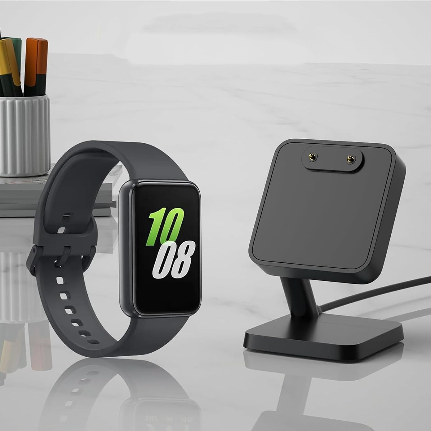 Dpofirs Charger Dock Stand for FIT 3 Smartwatch, Magnetic Charging Dock for FIT 3 SM-R390 Charge Station Base, with 3.3Ft USB Charging Cable image number 1