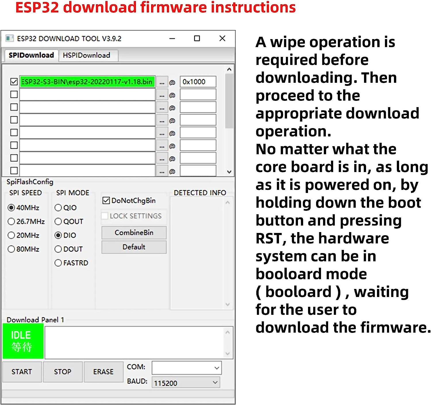 ESP32-WROOM-32E Board, 16Mb(128Mbit) Flash, Wifi, Bluetooth, USB Type C, PCB Antenna (2 Boards)