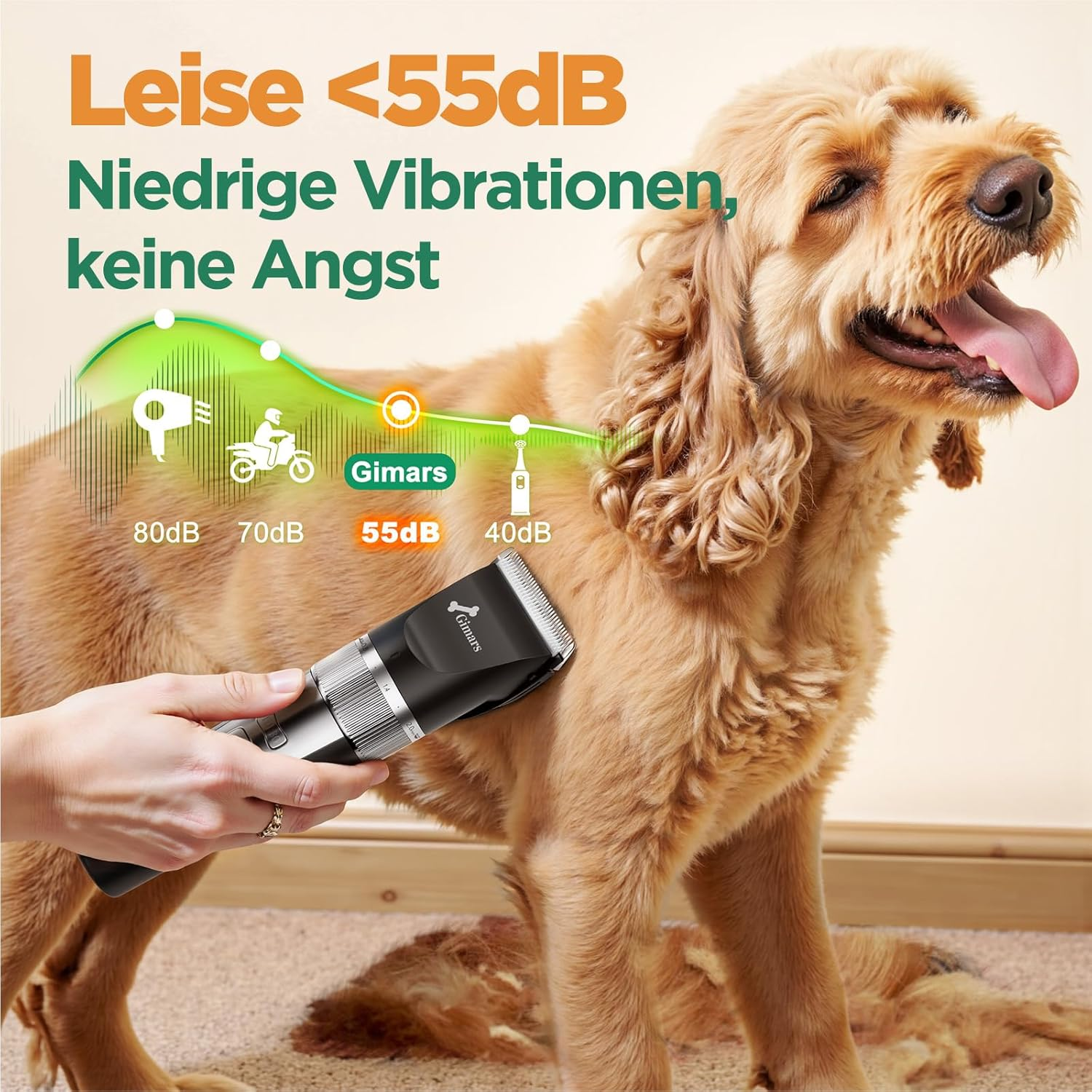 Gimars Dog Clippers with Stainless Steel Dog Grooming Scissors Kits - Black