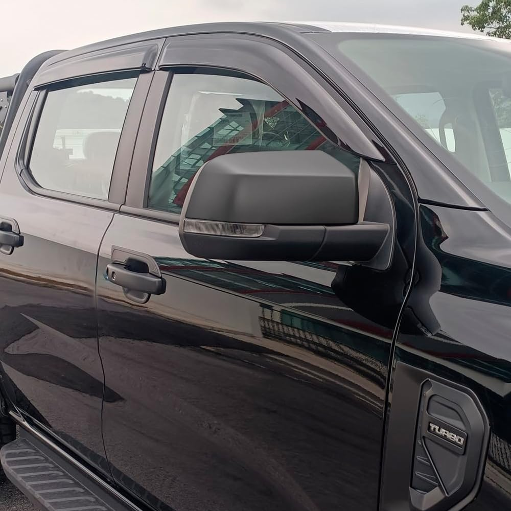 SUERAUTO4X4 Side Door Mirror Cover Cap for Ford Ranger and Ford Everest Next Gen 2022 2023 2024 2025 Accessories, Matte Black Left Right Side Door Rearview Wing Mirror Cover Trim, 2PCS image number 4