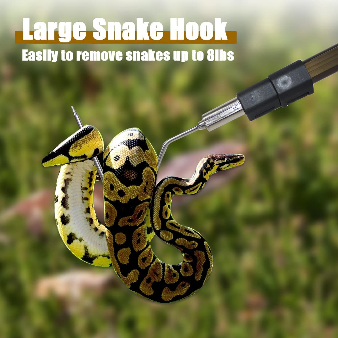 66" Snake Hook Reptile Catcher Stick Tongs Grabber Handling Tool for Rattlesnakes Python Copperhead Removal Catching image number 6