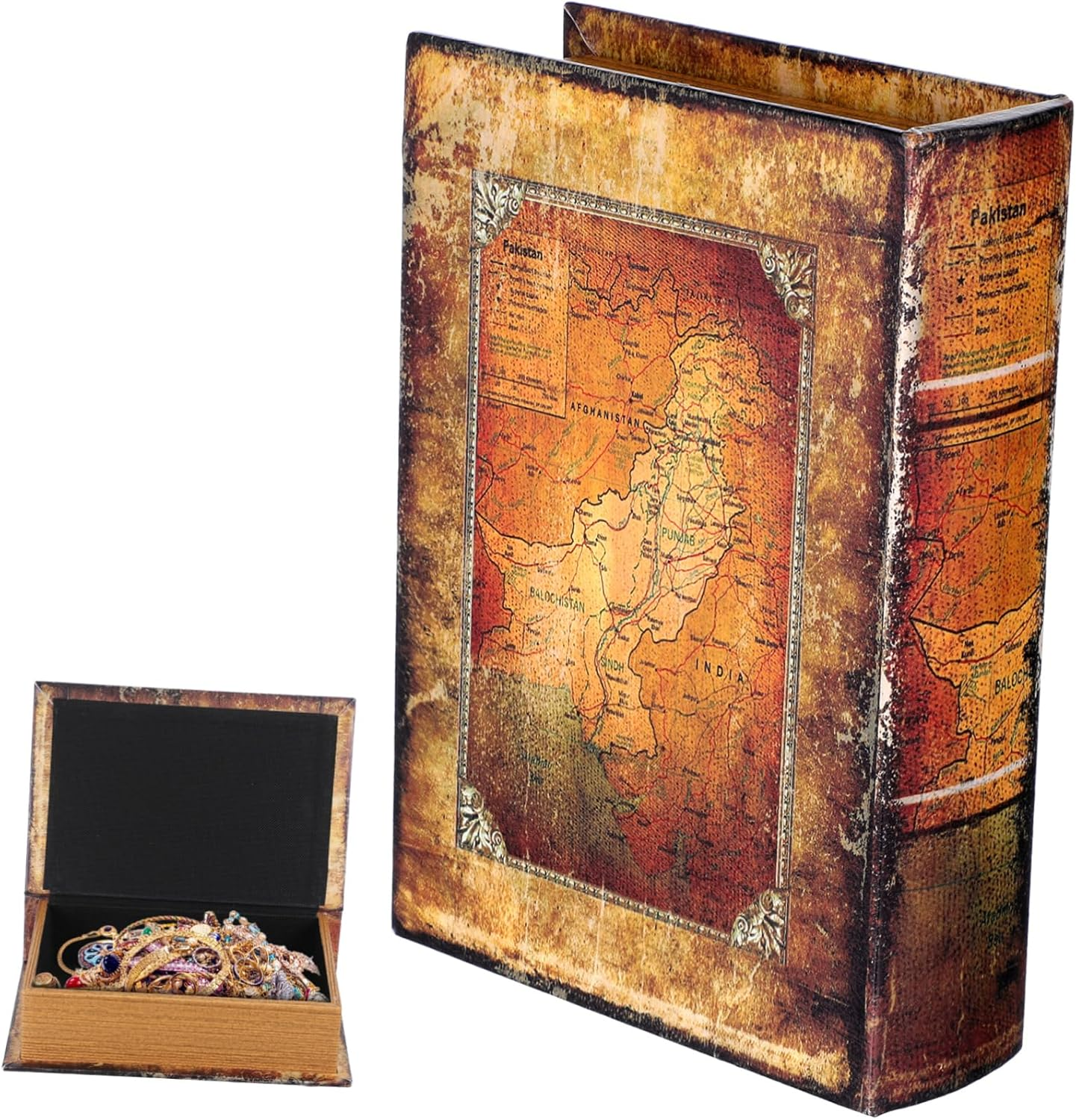 Ipetboom Vintage Book Shaped Box Bible Storage Organizer European Style Fake Book Decor Jewelry Keepsake Home Office Shelf Prop image number 3