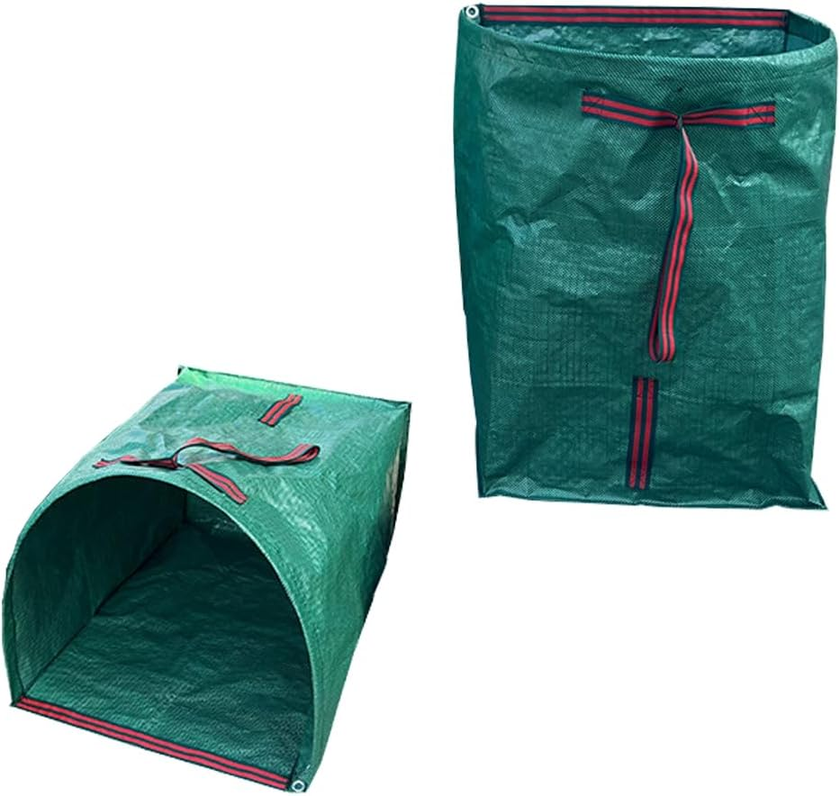 2 Pack Large Yard Dustpan-Type Garden Bag for Collecting Leaves,Green Yard Waste Bags,Reuseable Heavy Duty Lawn and Garden Waste Container,Leaf Bags for Clean up Outdoor Grass Clippings Debris Leaves image number 4