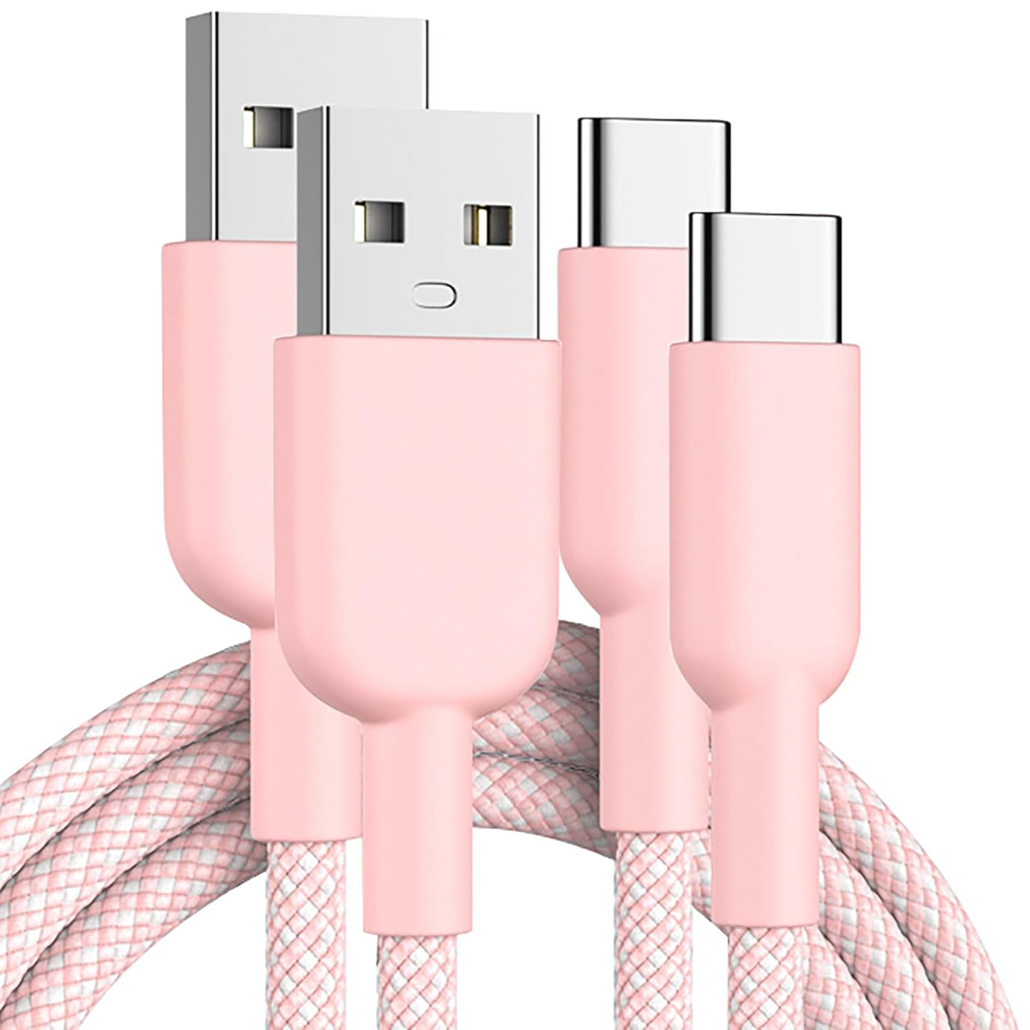 USB Type C Cable 2Pack, Tunghey USB C Charger Cable Nylon Braided Fast Charging Sync Cord Compatible 16/15 Pro Max Galaxy S10 S9 S8 Plus,Note 9 8,Pixel 2 XL (Black, 1M)