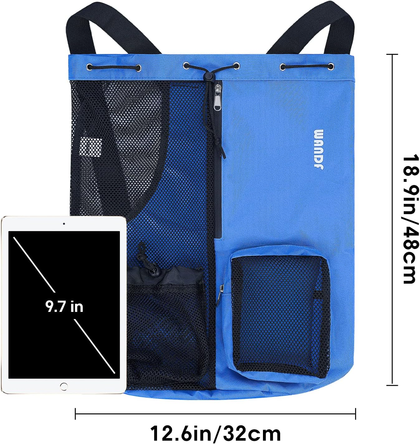 WANDF Swim Bag Mesh Drawstring Backpack with Wet Pocket for Swimming, Gym, and Workout Gear image number 3