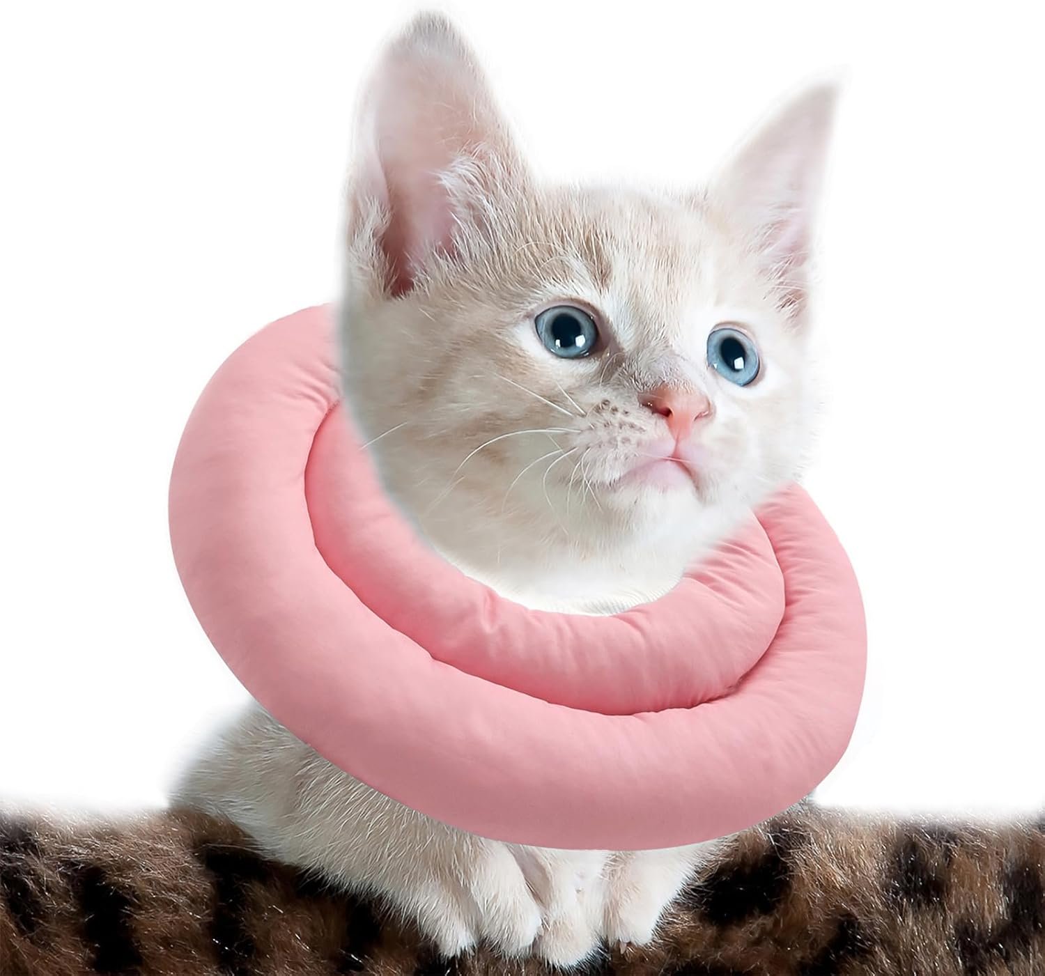 OHCOZZY Cat Collar with Adjustable Waistband, Soft Cat Collar with Anti-Leak Function, after Surgery Pet Protective Collar (Size M, Pink)