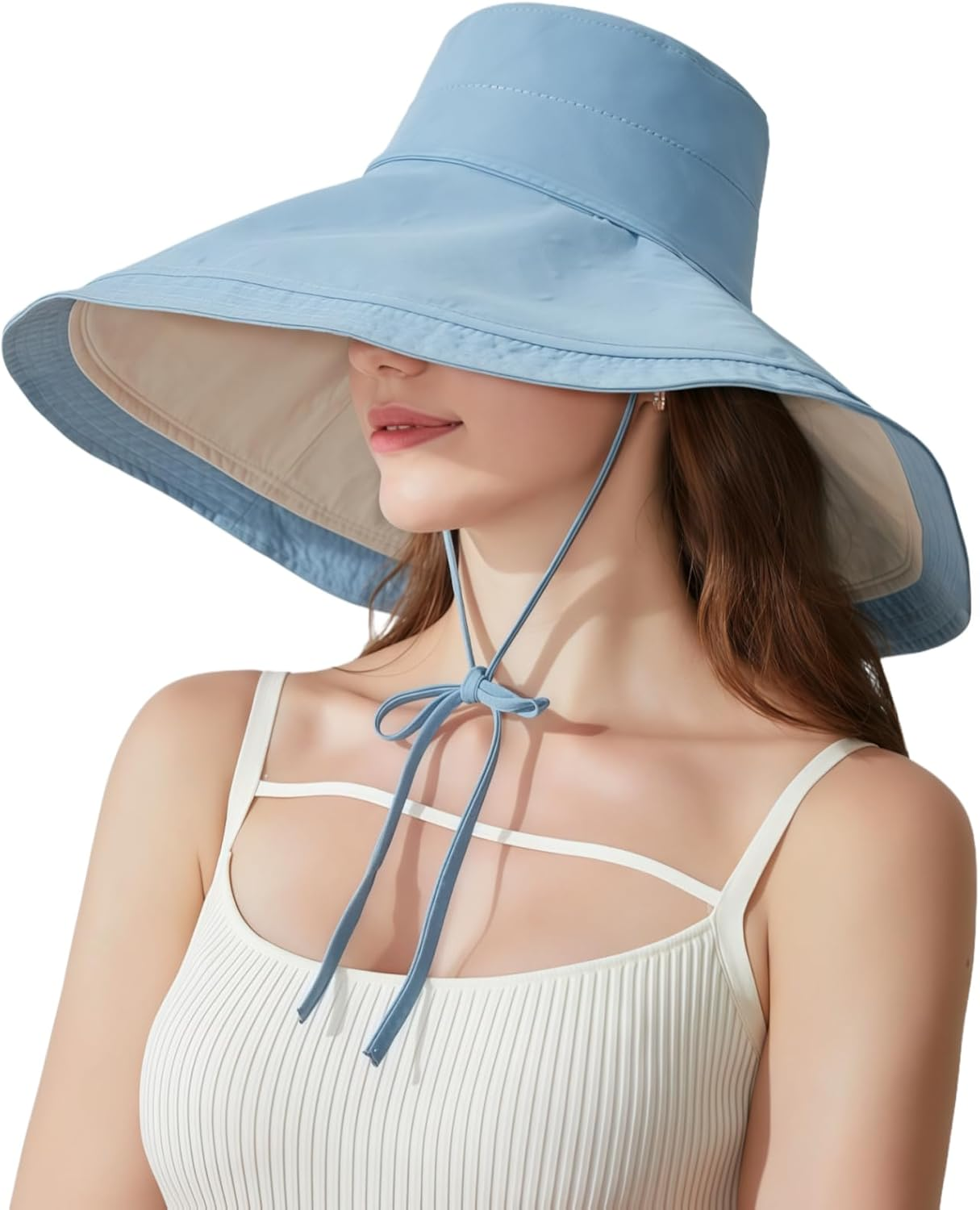 RARITYUS Women&rsquo;S Reversible Large Sun Hats 6.7&rsquo;&rsquo; Extra Wide Bucket Hat UPF50+ Sun Protection Summer Beach Hats