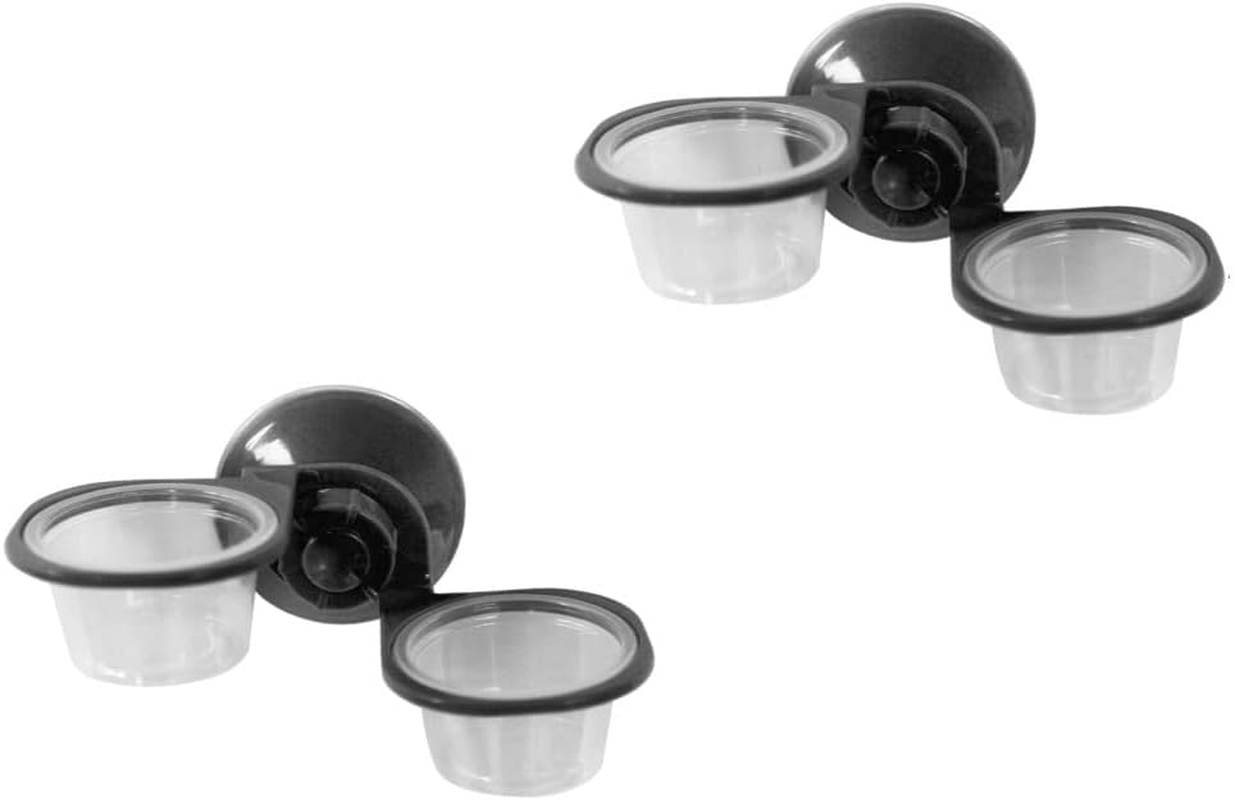 GYWHOOFT 2 Pcs Pet Birdbath Animal Sucker Reptile Bowl Reptile Food Bowl Suspending Reptile Dish Suckers Sucker Water Dish Hanging Reptile Dish Lizard Supplies (Black) image number 2