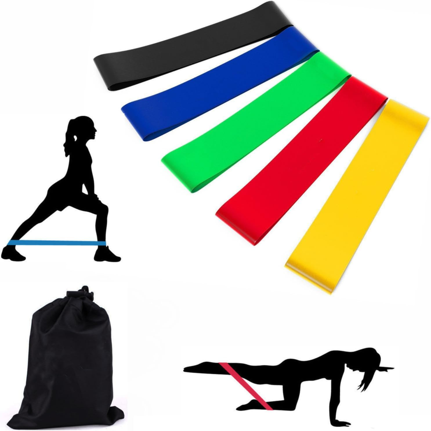 5 PCS Resistance Loop Bands Mini Band Exercise Strength Fitness Toning Physio