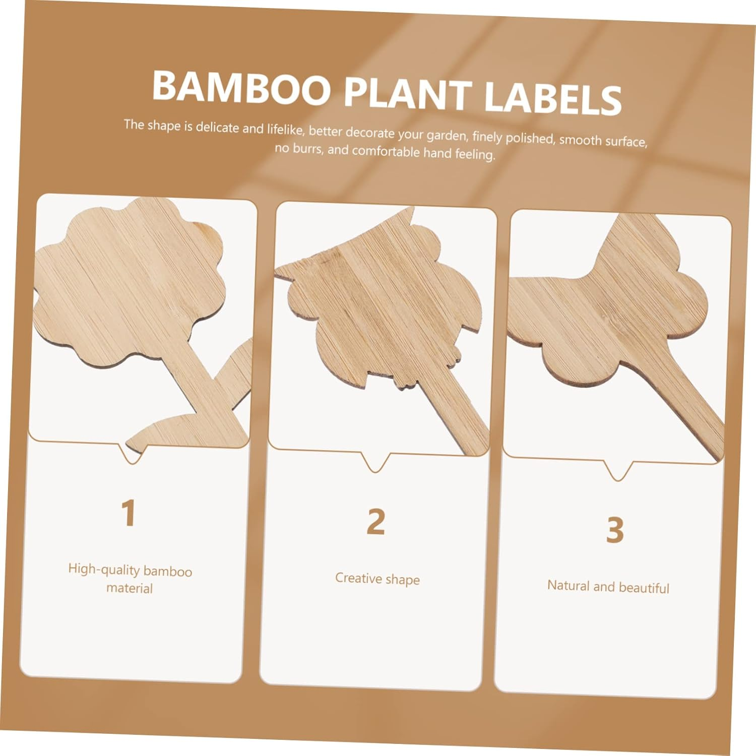 VANZACK 60Pcs Bamboo Plant Labels Double-Sided Distinguish Tags for Gardening Flower Pots and Herb Markers and Fade-Resistant Garden Supplies for Plant