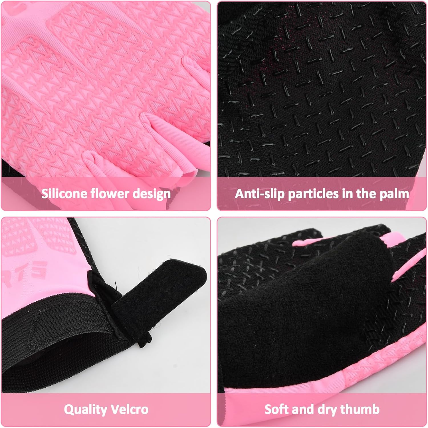 Kids Half Finger Cycling Gloves Mittens Breathable Non-Slip Sports Half Finger Gloves for Children, Shockproof Sports Training Fingerless Gloves for MTB Riding, Gymnastics, Scooters, Skateboard image number 5