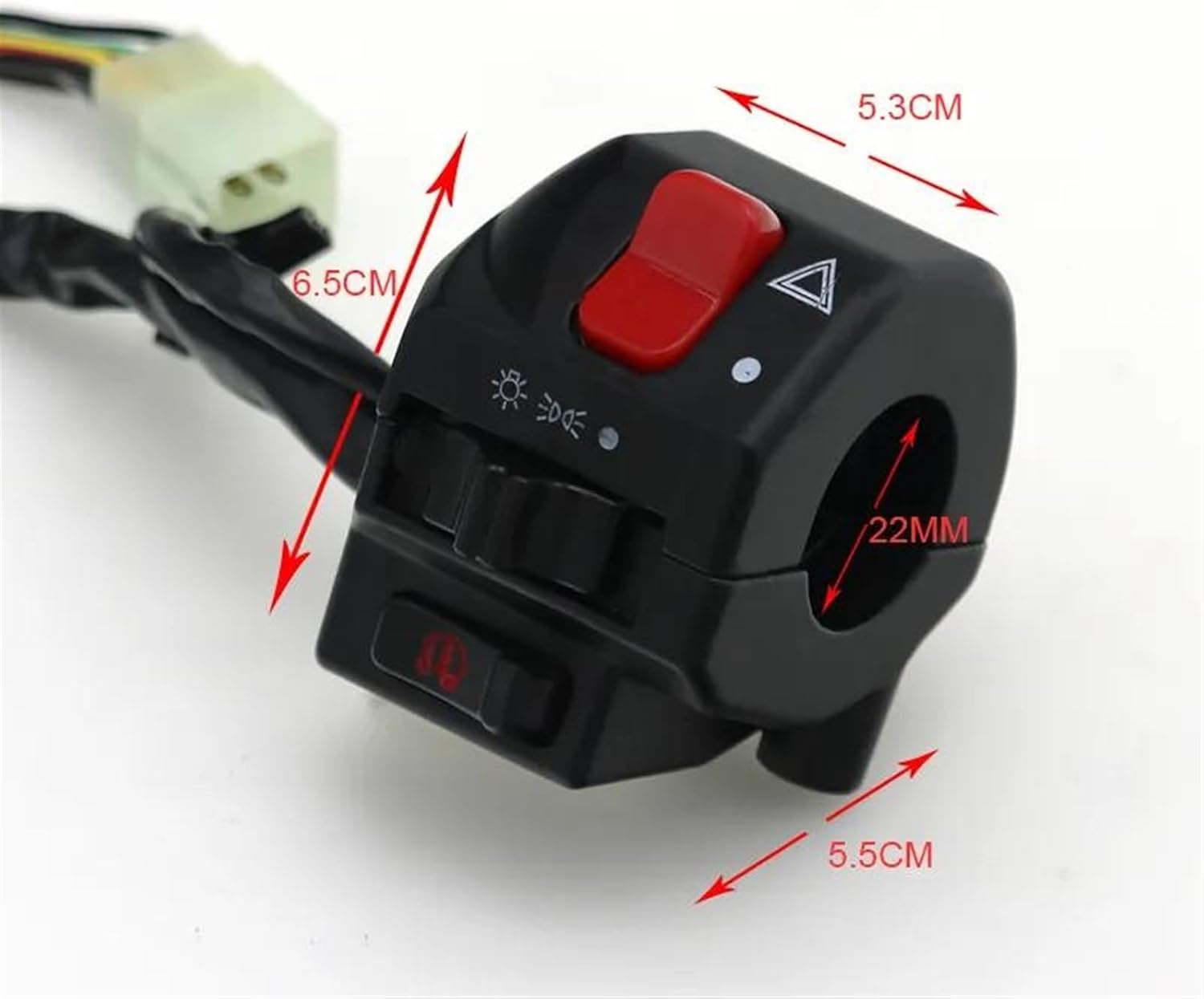 Motorcycle Handlebar Switch Black Universal Aluminum 7/8" 22MM Motorcycle Switch Handlebar Motorbike Horn Turn Signal Headlight Control Buttons image number 3