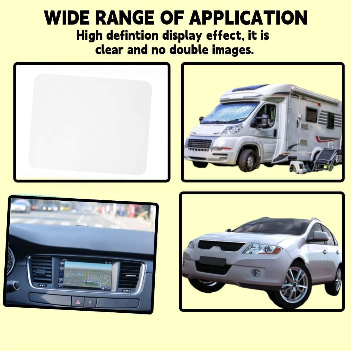 2 Pieces Reflective Film,Anti-Reflective Windshield Protector,Car HUD Screen, Anti-Glare Clear Reflective Sheet (5.9X5.1Inch) image number 2