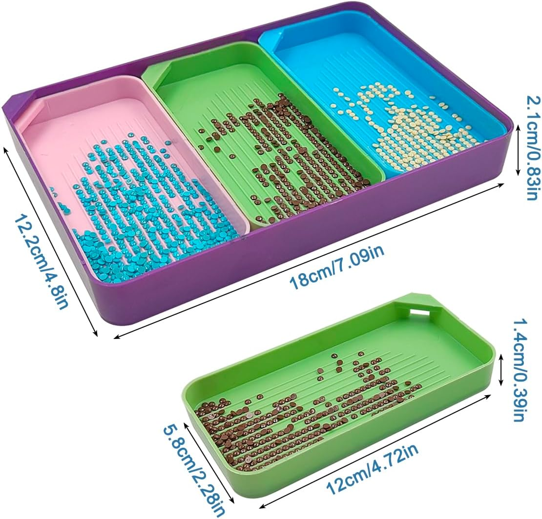 AIFUDA 33 Pcs Diamond Paintings Accessories and Tools, Different Size Diamond Trays, Anti-Slip Tools Sticky Mat and Diamond Paintings Release Paper for Diamond Art Paintings