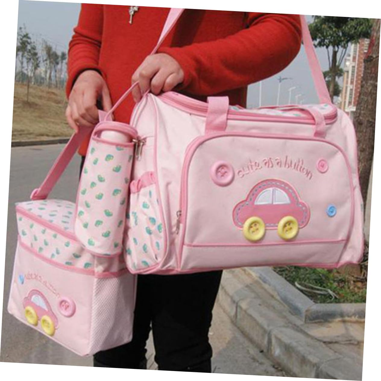 Abaodam Diaper Bag Set for Travel Large Capacity Nappy Changing Backpack Feeding Bottle Maternity Bag image number 1