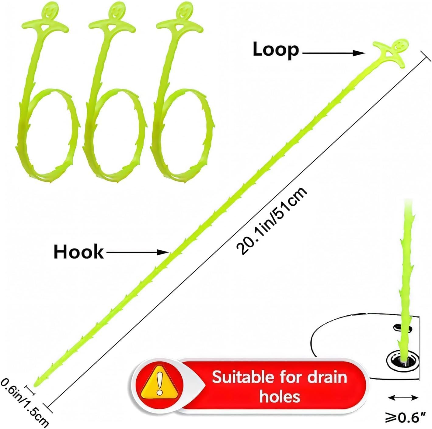 Drain Unclogged Snake Plumbing Tool - 200CM Sewer Toilet Dredge, 60CM Sink Clog Remover, 70CM Hair Clog Tool, 6-In-1 image number 4