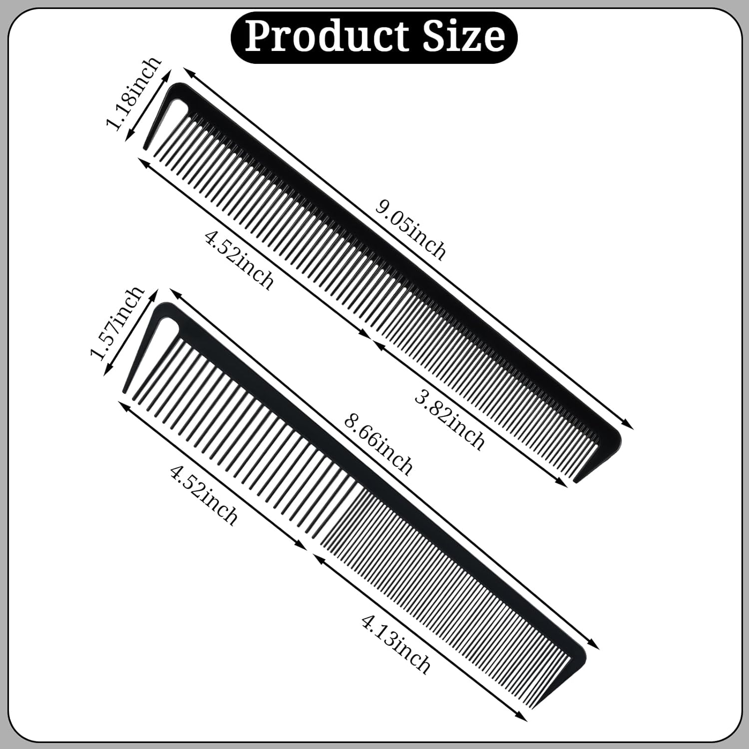 4 Pcs Hair Comb Set for Teasing and Parting, Styling Comb Professional Fine Tooth Hair Combs for Women and Man image number 4