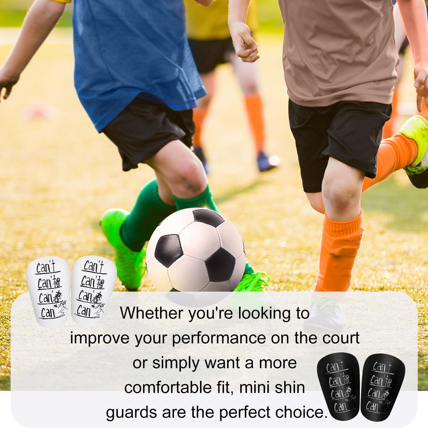 2 Pairs Mini Soccer Shin Guards, 3.94X2.36 Inch Small Shin Guards Anti-Slip Football Shin Pads Protective Shin Guards for Teenagers Children Adults Boys Girls image number 2