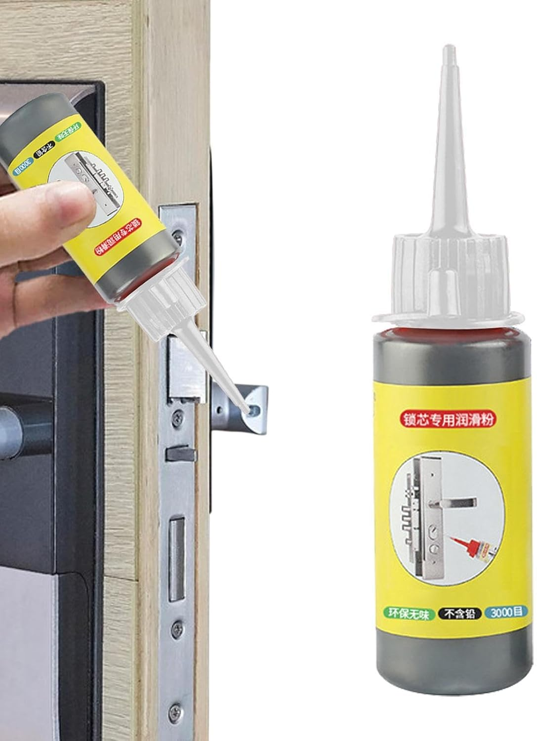 Graphite Powder,60Ml Non-Volatile Multi-Purpose Keys Lubricating Powder | Keys Maintenance Supplies for Bearings, Door Lock Hinge, Keys, Door Guides, Window Guides Novent image number 3