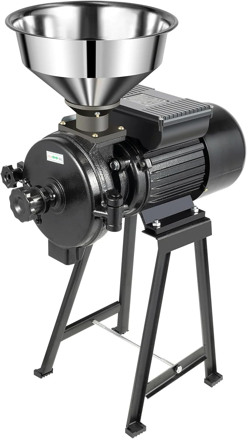 Electric Grinder, Grinder Mill Electric Grain Corn Wheat Feed/Flour Dry Wet Cereal Machine, Ultra-Fine Powder Grinding Machine, Cereals Grinder Rice Corn Grain Coffee Wheat with Funnel image number 5