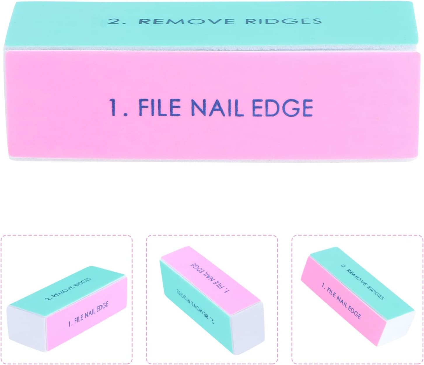 DECORNIJIA 5Pcs Manicure Four Sided Nail Files Sponge Nail Files Manicure Tool Kit Art Supplies for Women French Tip Buffer Block image number 5