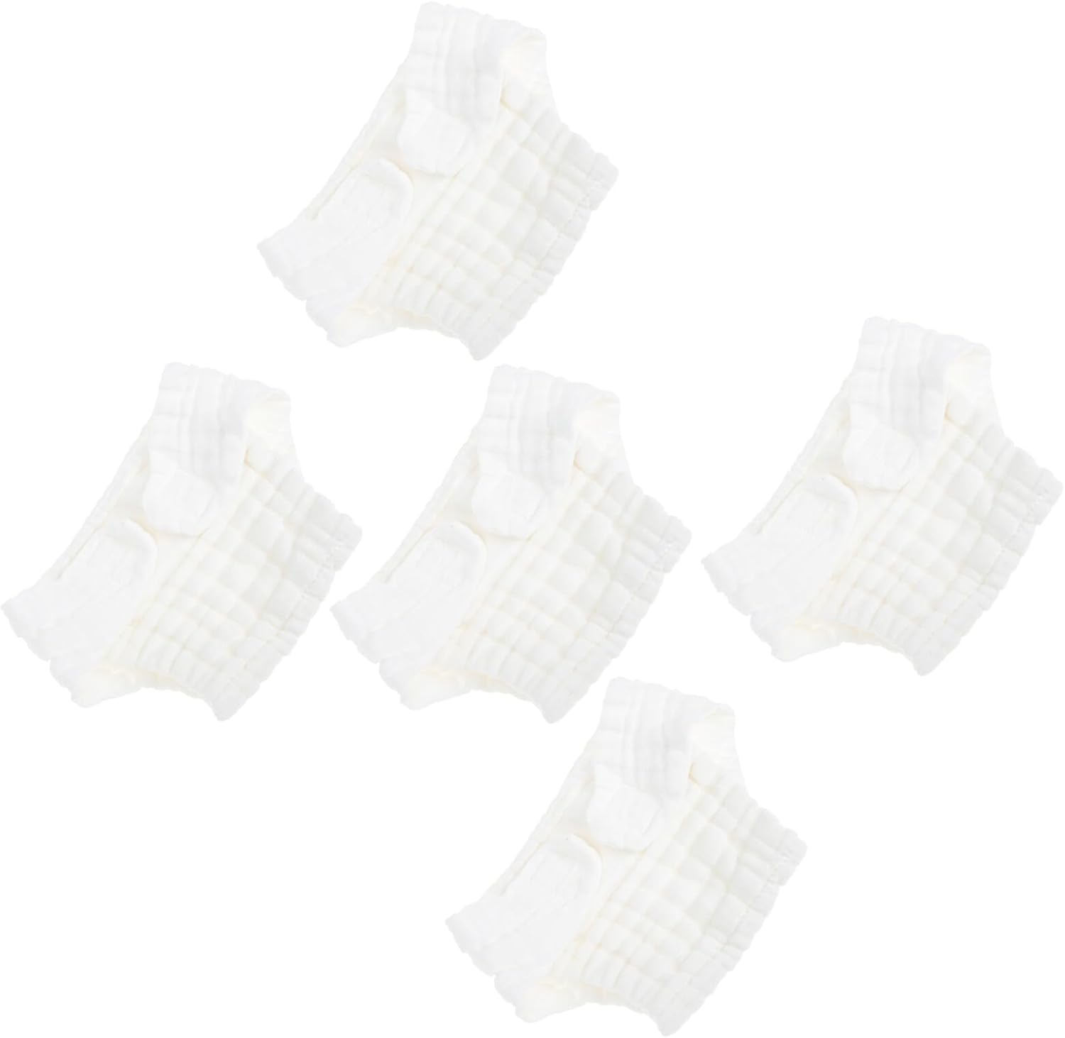 5Pcs Reusable Newborn Cloth Diapers Soft Cotton Washable Nappies Leak Resistant Moisture Barrier Lightweight and Portable for Newborns Months image number 3