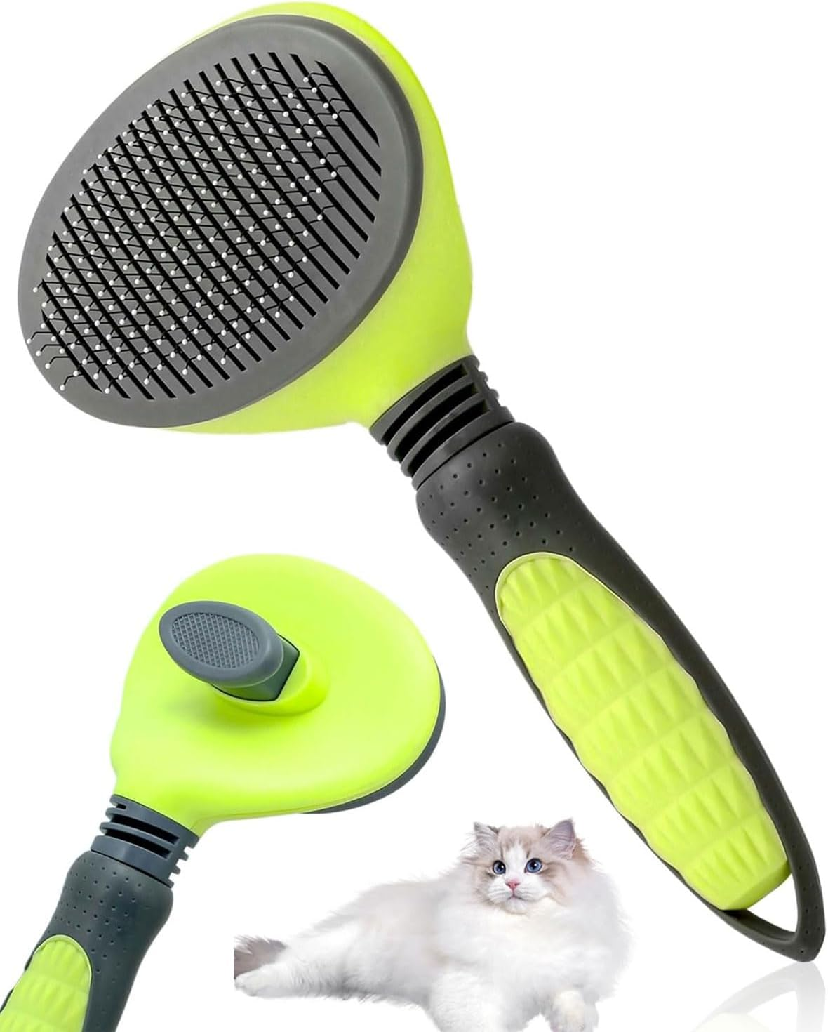 1 X Dog Brush, Cat Brush, Pet Brush, Undercoat, Dog Brush, Cat Brush for Long Hair and Short Hair, Clean Pet Hair from the Brush with One Button image number 2