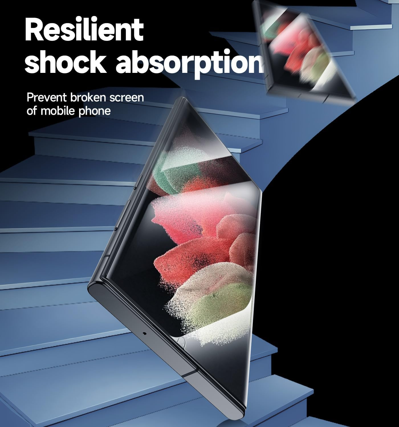 MAGIC JOHN 2 Pack Screen Protector for Samsung Galaxy S21 Ultra - PET Film, Fingerprint ID Compatible, Easy Installation, Shock-Resistant, 3D Curved, Bubble Free image number 2