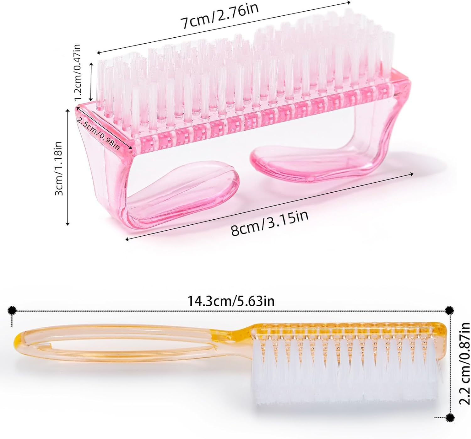 Handle Grip Nail Brush, Hand Fingernail Scrub Cleaning Brushes for Toes and Nails Cleaner, Pedicure Scrubbing Tool Kit for Men and Women 5 Pack (Multicolor)