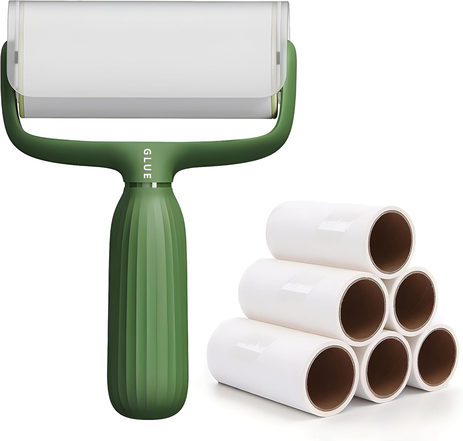 YAVO-EU Extra Sticky Lint Roller, 6 Rolls with 1 Dispenser, Extra Sticky Lint Roller, Lint Roller, Pet Hair, Suitable for Clothes, Hair, Cat Hair, Dog Hair