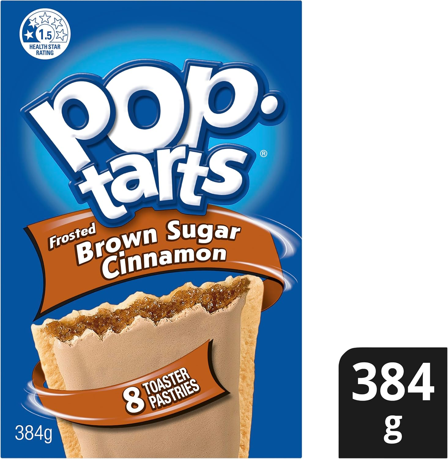 Kellogg'S Pop-Tarts Brown Sugar Cinnamon Toaster Pastries 384G, 8 Count (Pack of 1) image number 1