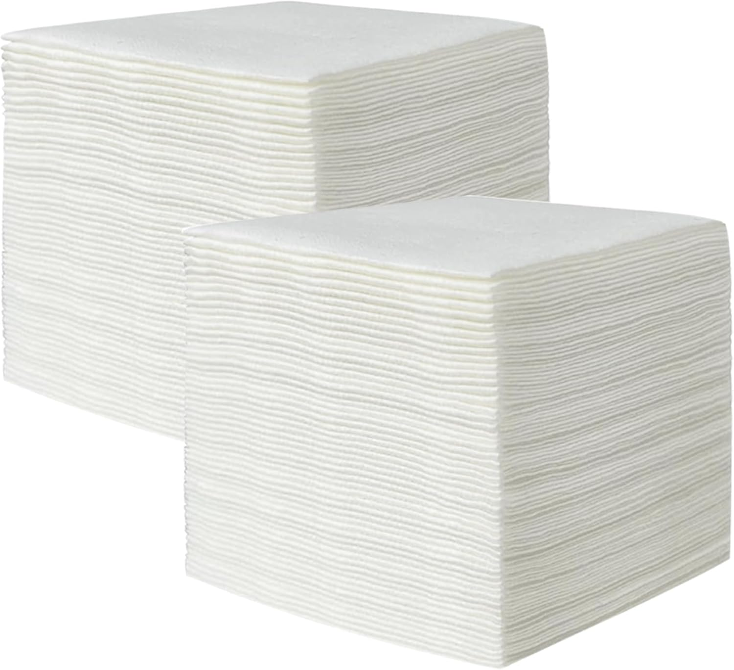 MBBUROYY Disposable Cocktail Napkins Cloth like Napkins Disposable Table Napkins Linen-Like Bulk Square Napkins for Party or Wedding,20&times;20Cm,100 Count (White)
