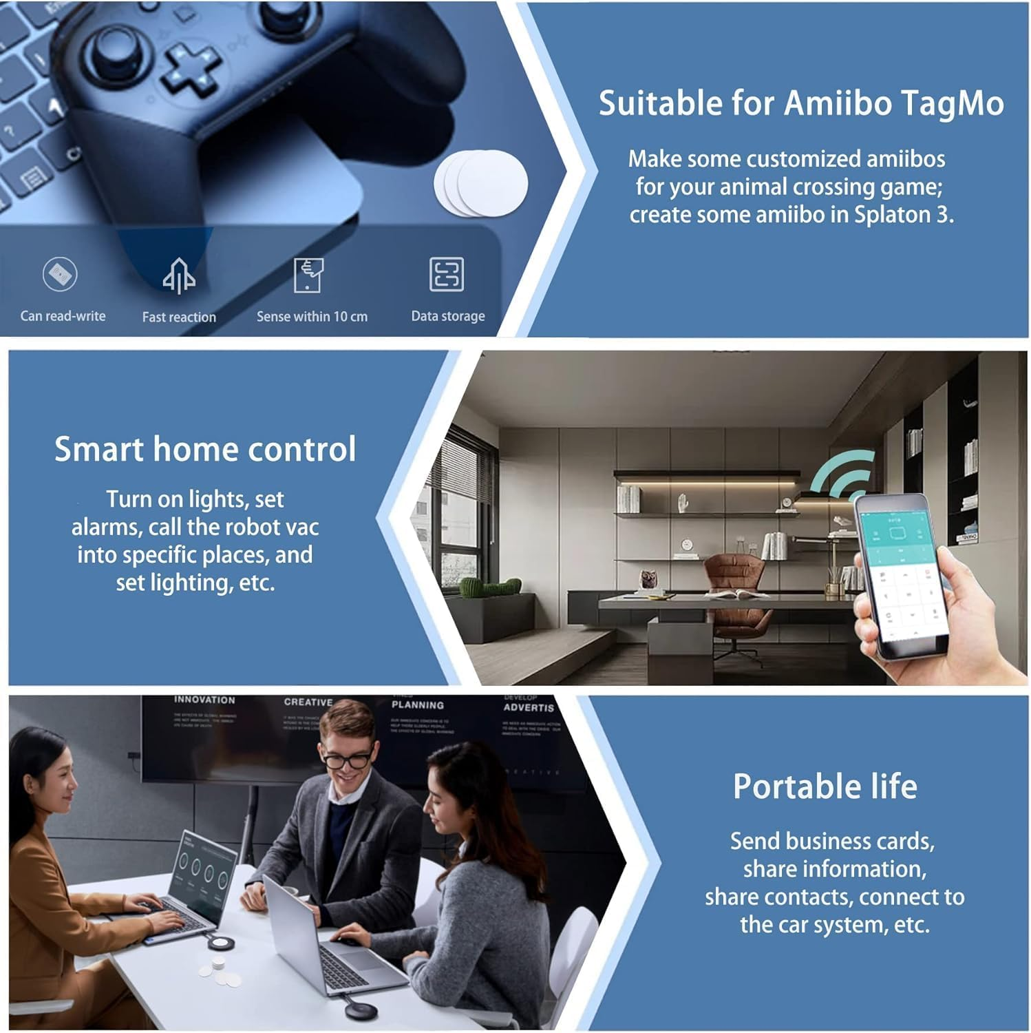 50PCS BABIQT NFC Tags NTAG215 Card, Rewritable NFC 215 Tag Coin Card 25Mm Compatible with Amiibo Android and All NFC Enabled Devices image number 4