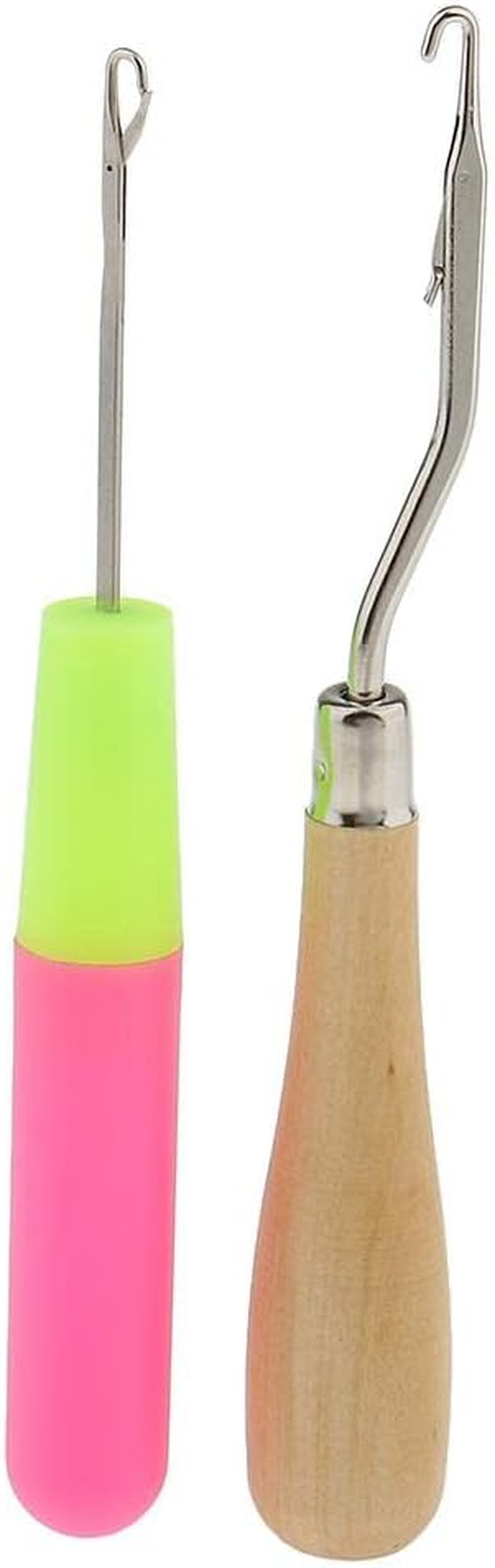 Eigell 2Pcs Wood/Latch Crochet Hooks for Weaving Braided