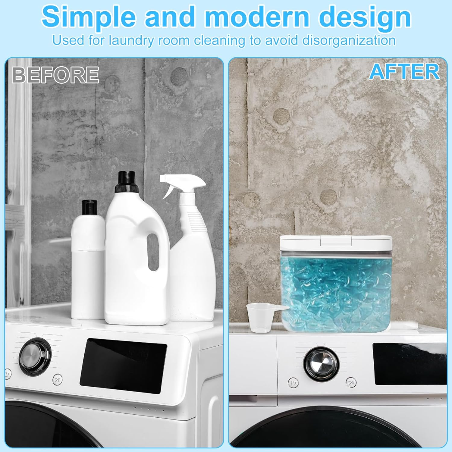 Laundry Pods Container,Automatic Pop-Up Laundry Pods Container,Large Capacity Dishwasher Pod Holder,Holds 2.8L/4.5L/5.5L Sealed Laundry Pod Case for Powder,Detergent,Scent Booster Storage (4.5L/152Oz) image number 6