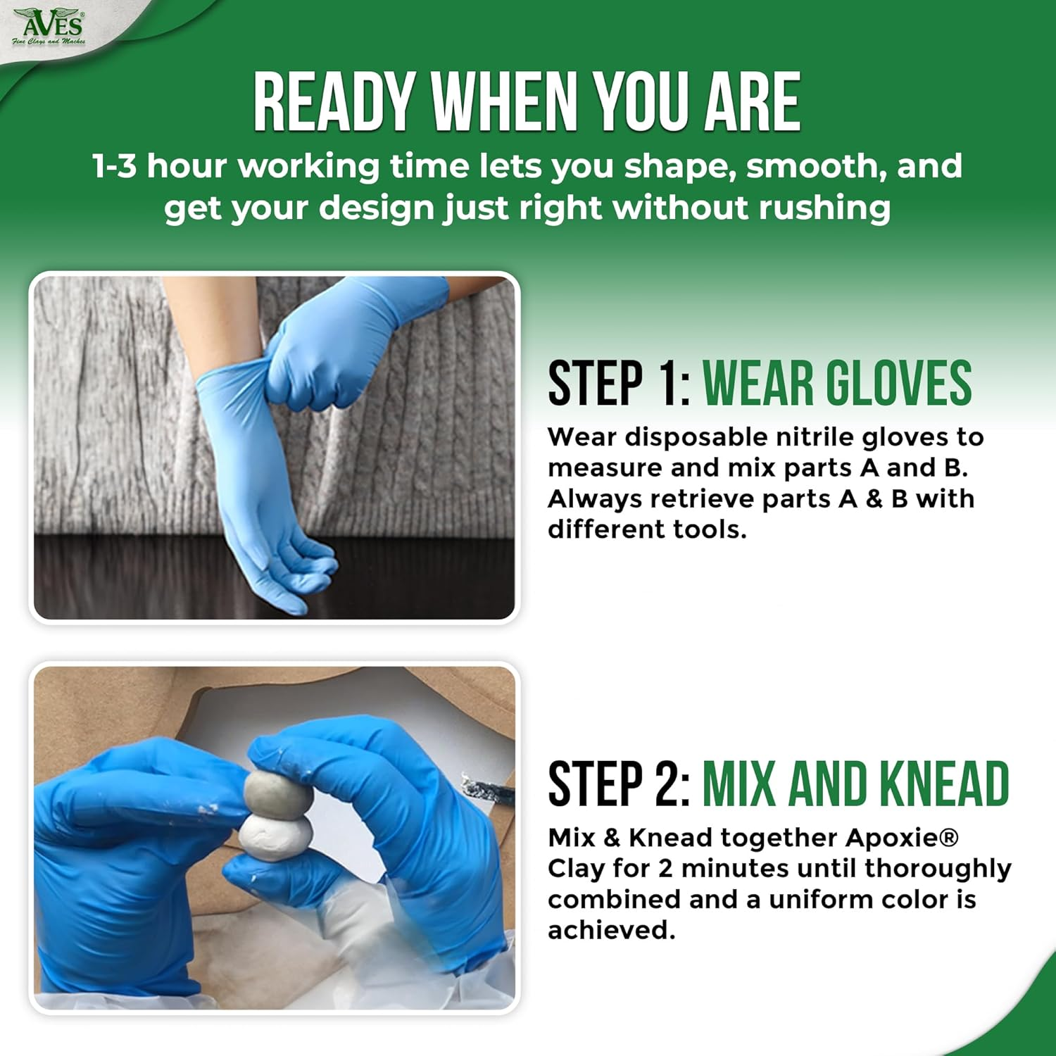 Apoxie Air Dry Clay for Professionals - Self Hardening Modelling Clay, Waterproof Sculpting Clay Made for Detail - No Cracking Modelling Clay - 2 Part Epoxy Clay for Sculpting, White (0.5Kg) image number 6