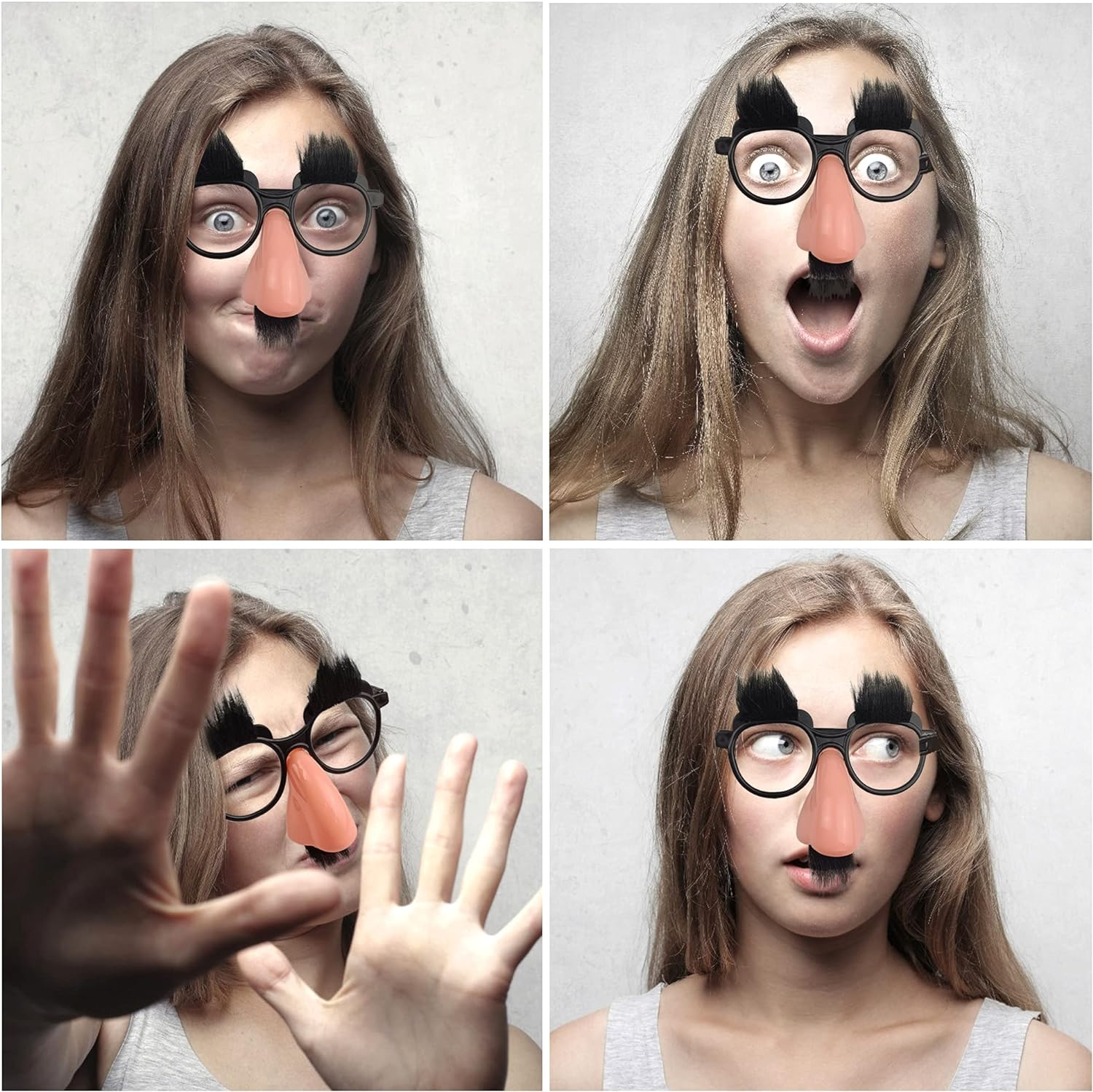 6 PCS Disguise Glasses with Nose and Mustache Perfect Party Favors for Costume Halloween and Birthday Parties image number 1