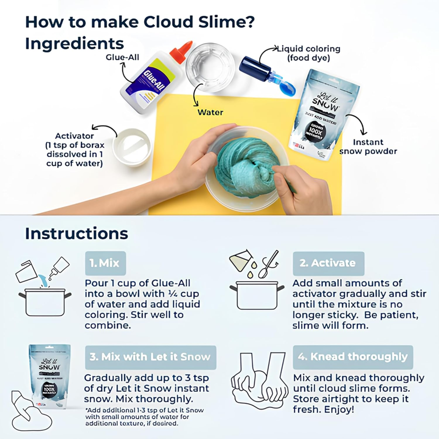 Let It Snow Instant Fake Snow Powder &ndash; Made in the USA, Perfect for Kids, Holiday Decorations, Sensory Play, and Slime &ndash; 10 Pack, Makes 10 Gallons Snow