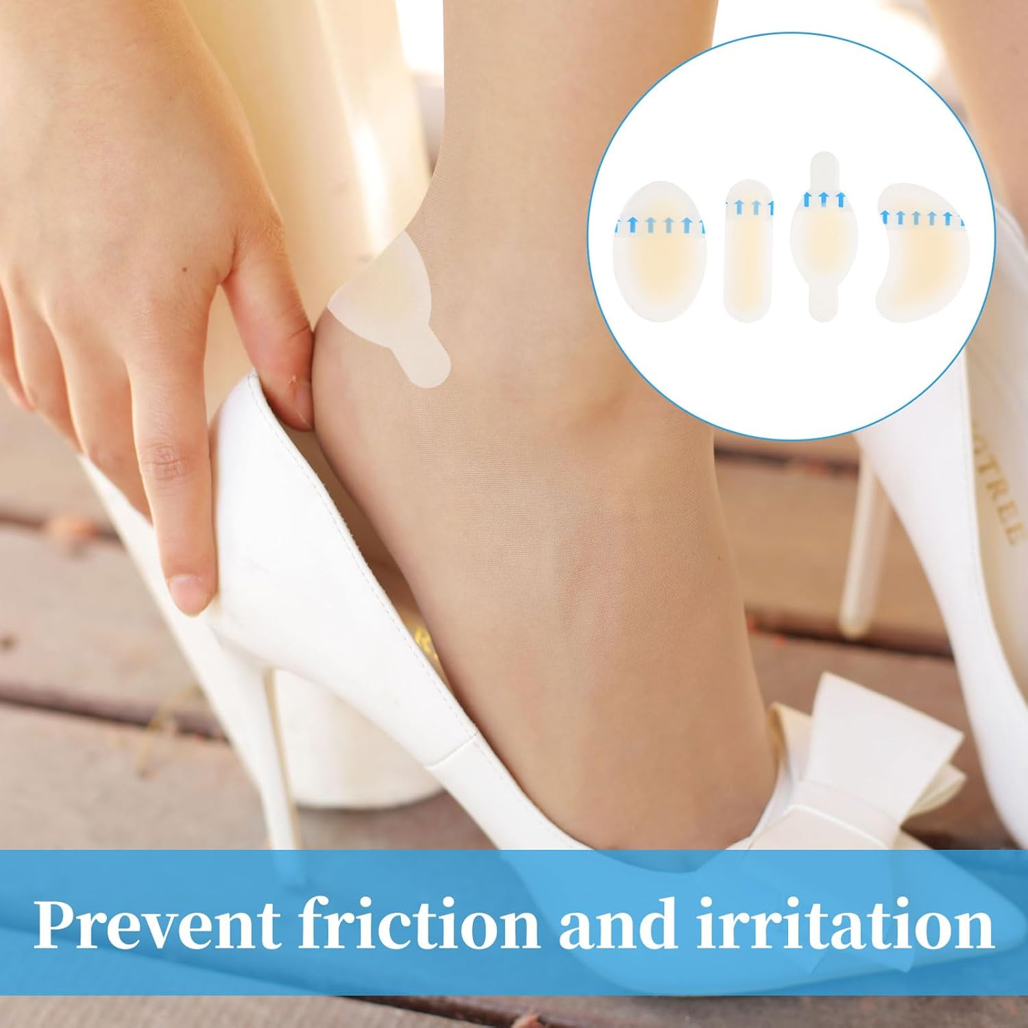 Bandaids, 20 Pcs Blister Band Aid, Hydrocolloid Bandages, Adhesive Bandages for Foot, Toe, and Heel Blister Prevention and Recovery (4 Styles), Prevention for Long Walks image number 2