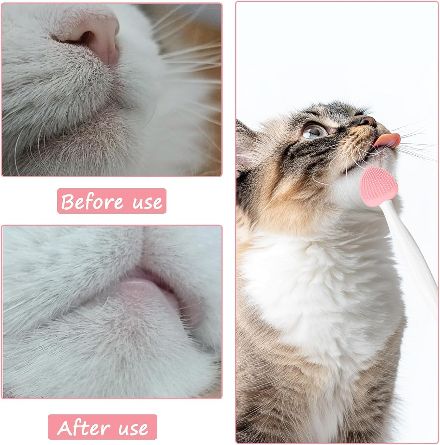 Black Seed Soft Silicone Grooming Scraper, 4Pcs Cat Soft Silicone Double-Sided Scraper for Chin Acne and Cleaning image number 3