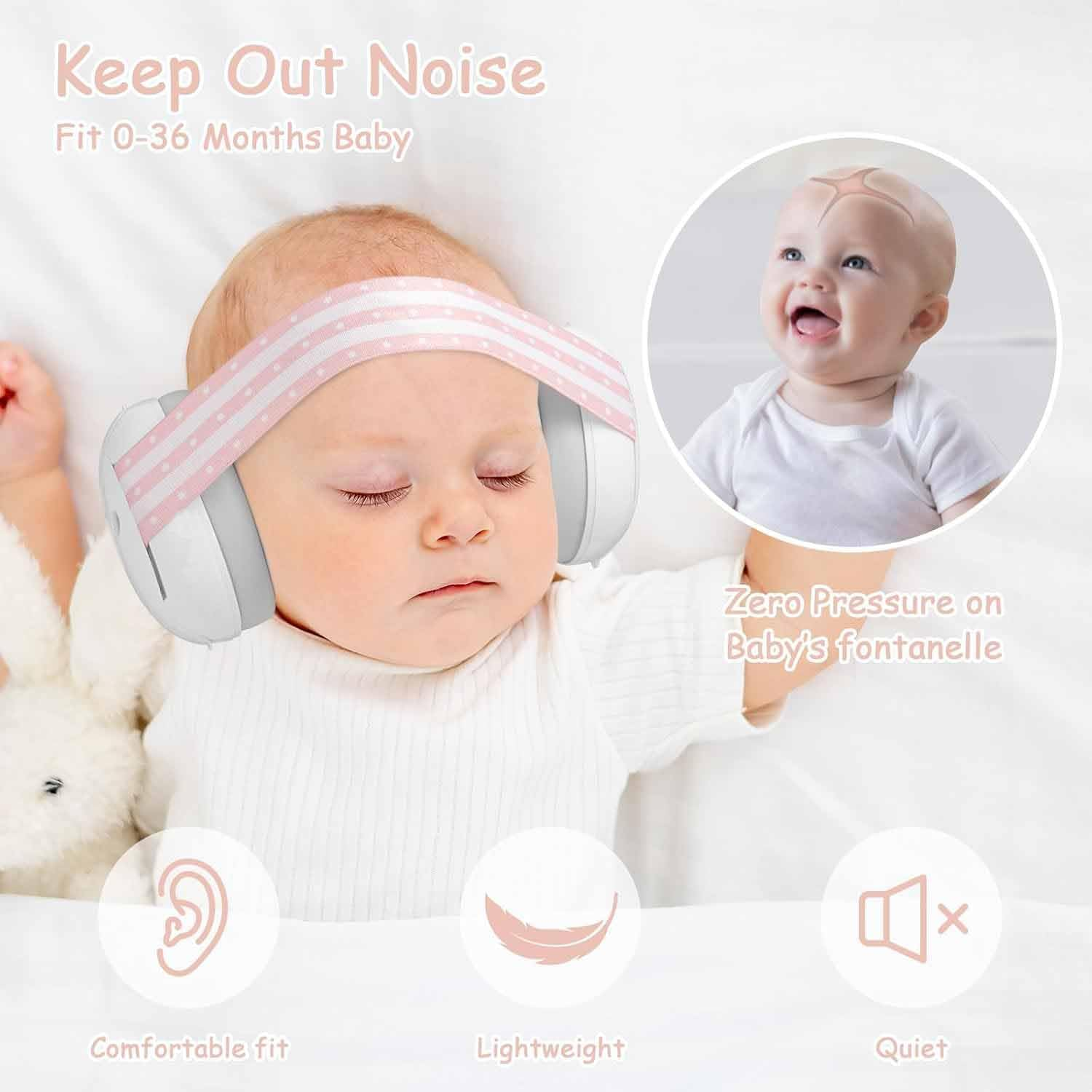 Yunking Baby Ear Muffs Noise Protection for Infant and Babies up to 36 Months - Noise Cancelling Headphones for Ear Protection, Sleep, Travel image number 2