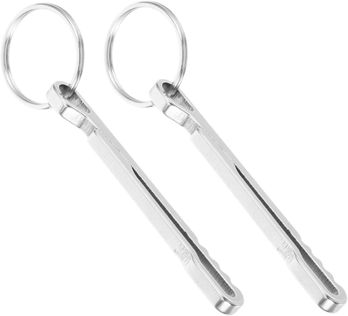 UTHCLO 2Pcs Stainless Steel Money Clip and Keyring Wallet Set Small Cash Holder Carabiner Clip for Outdoor Hiking Backpack Belt Portable Sturdy for Men image number 3