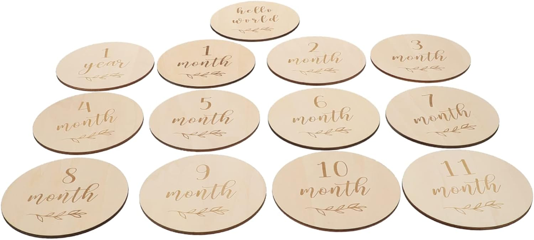 HANABASS 13Pcs Newborn Milestone Cards Wooden Commemorative Cards for Growth Shower Capture Cherished Memories with Stylish Photo Props image number 3