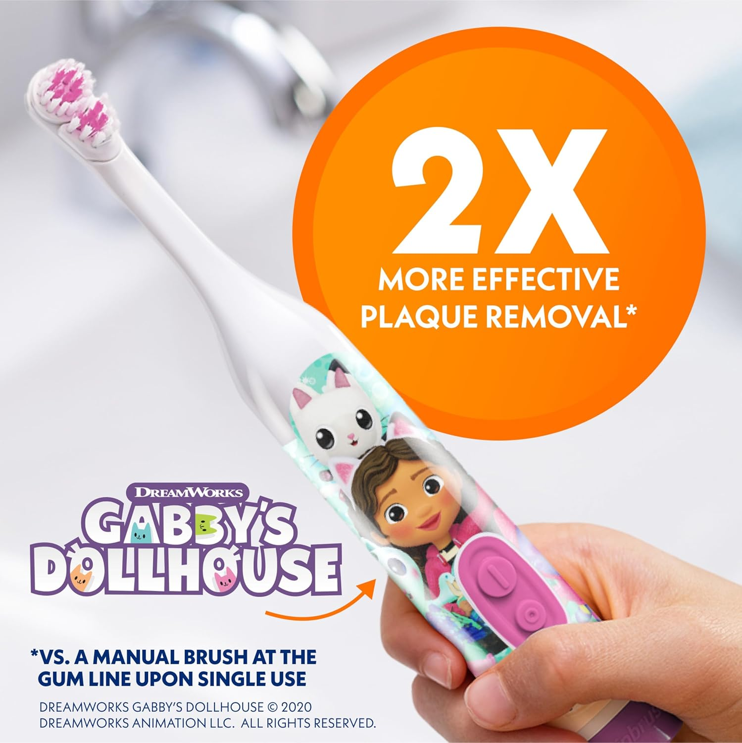Spinbrush Gabby'S Dollhouse Kids Electric Battery Toothbrush image number 4