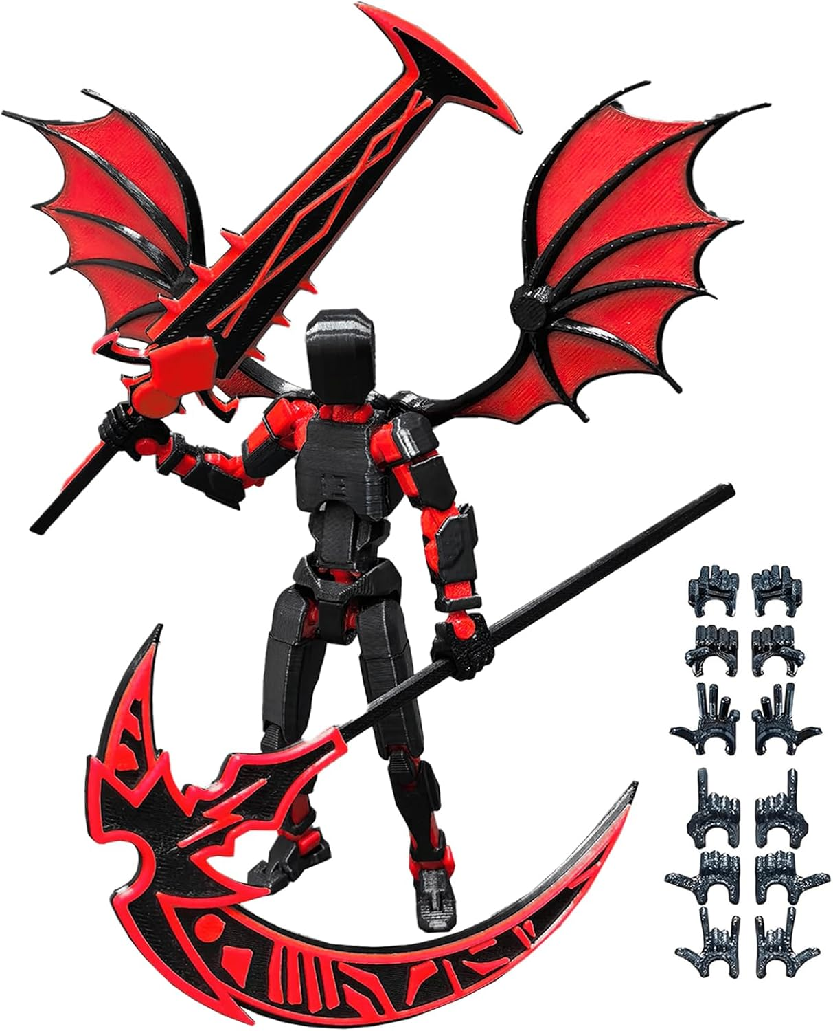 Lucky 13 Action Figures (Assembly Completed) T13 Action Figure Set,3D Printed Robot 13 Action Figure, Dummy 13 Set, for Collectors Desktop Decorations, Red