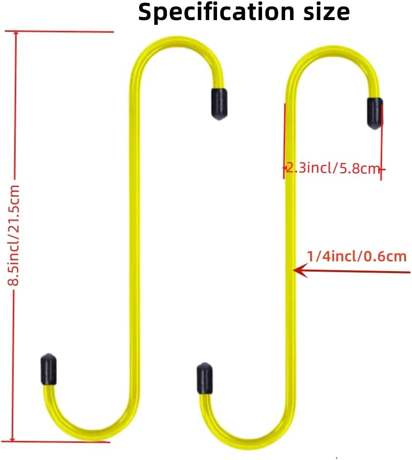 Sam&Johnny Brake Caliper Hooks, Brake Caliper Hanger with Rubber Tips for Automotive Tool Use - Pack of 2 (Yellow) image number 2