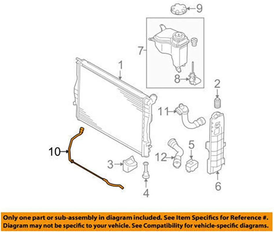 Engine Upper Radiator Coolant Expansion Tank Hose Fit for BMW 2008-2013 128I, 2006-2011 323I, 2006 325I, 325Xi, 2007-2013 328I, OE # 17127618510 17127565093 image number 5